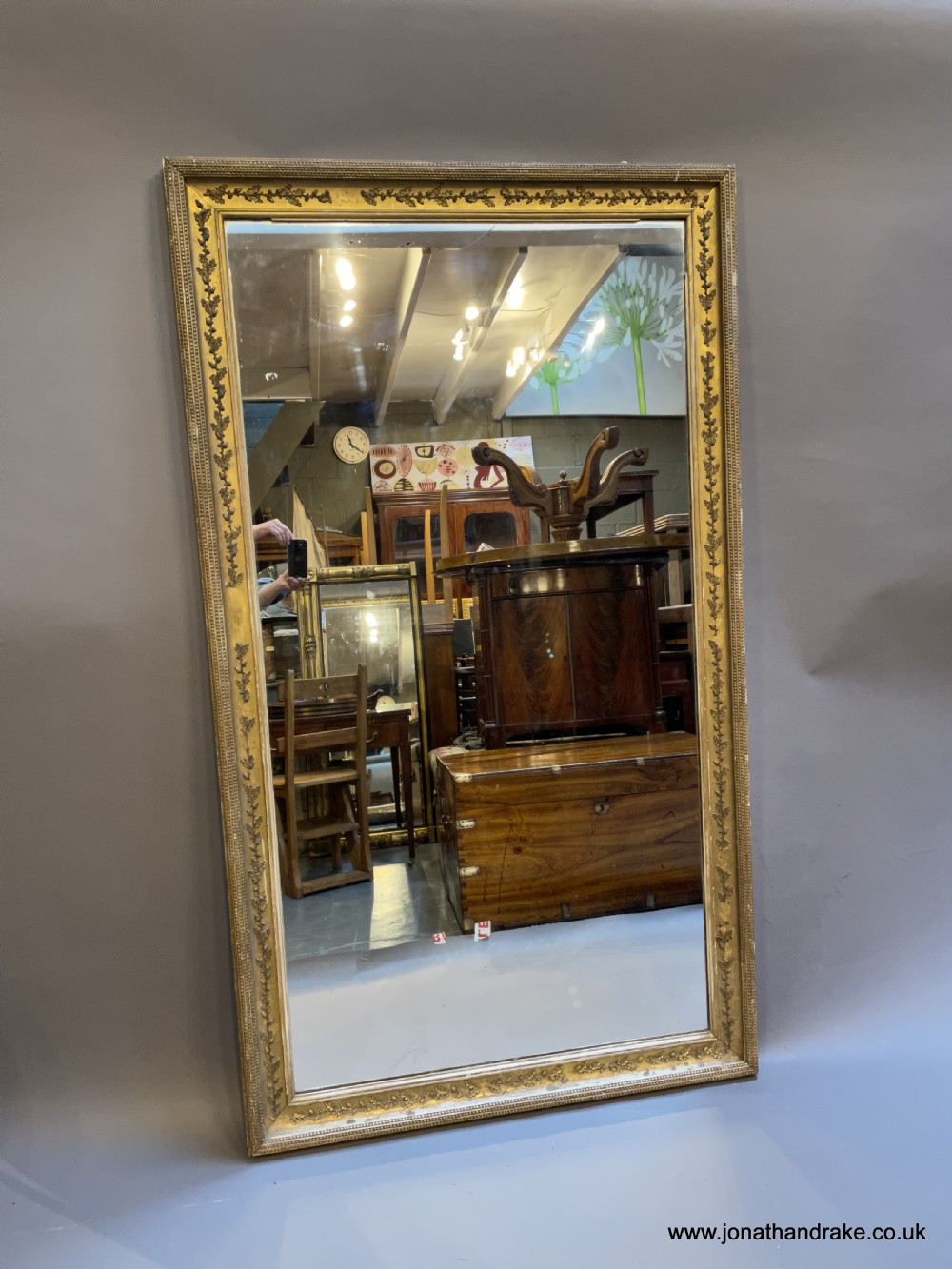 Large gilt hall mirror View II