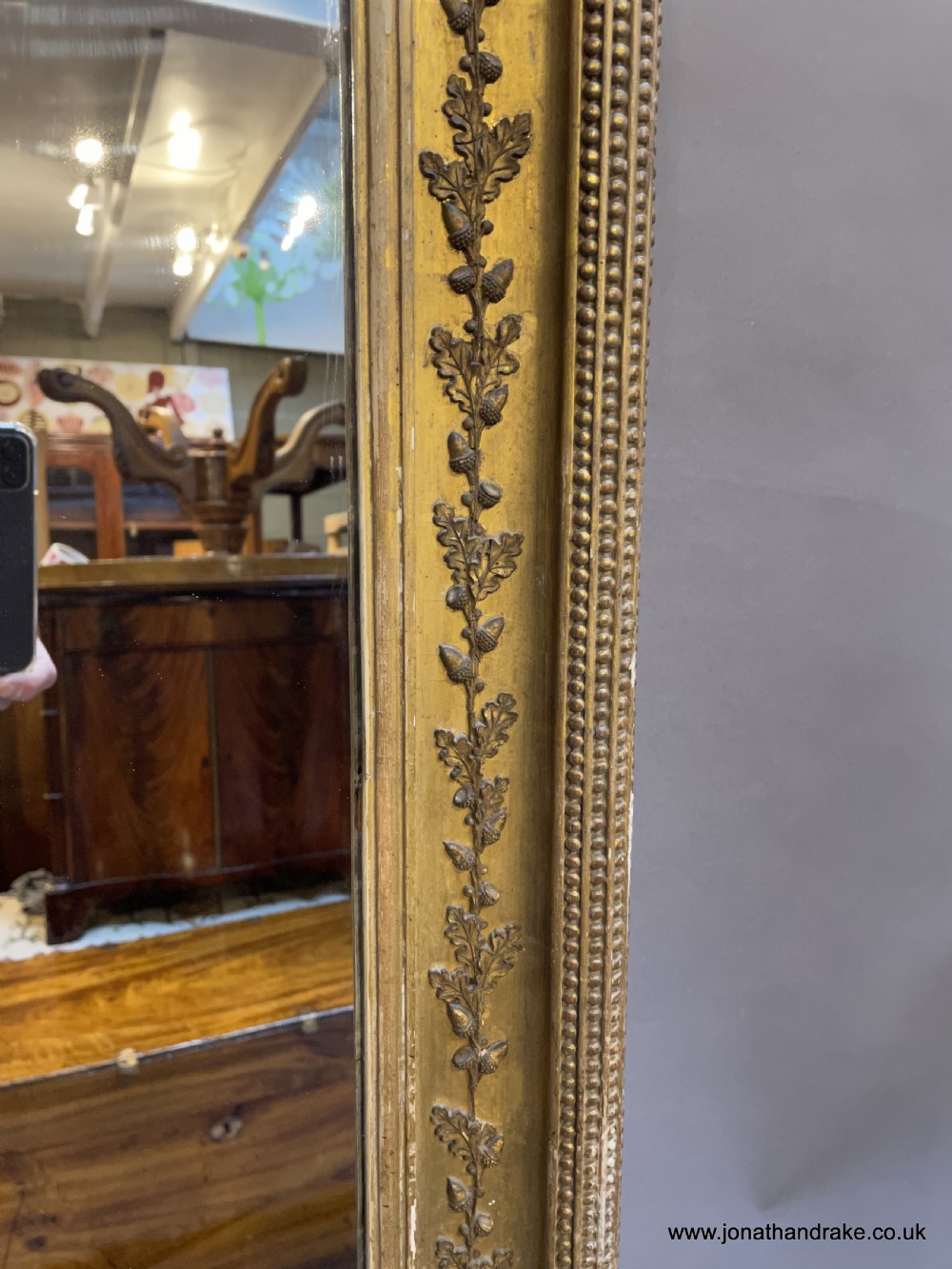 Large gilt hall mirror View V