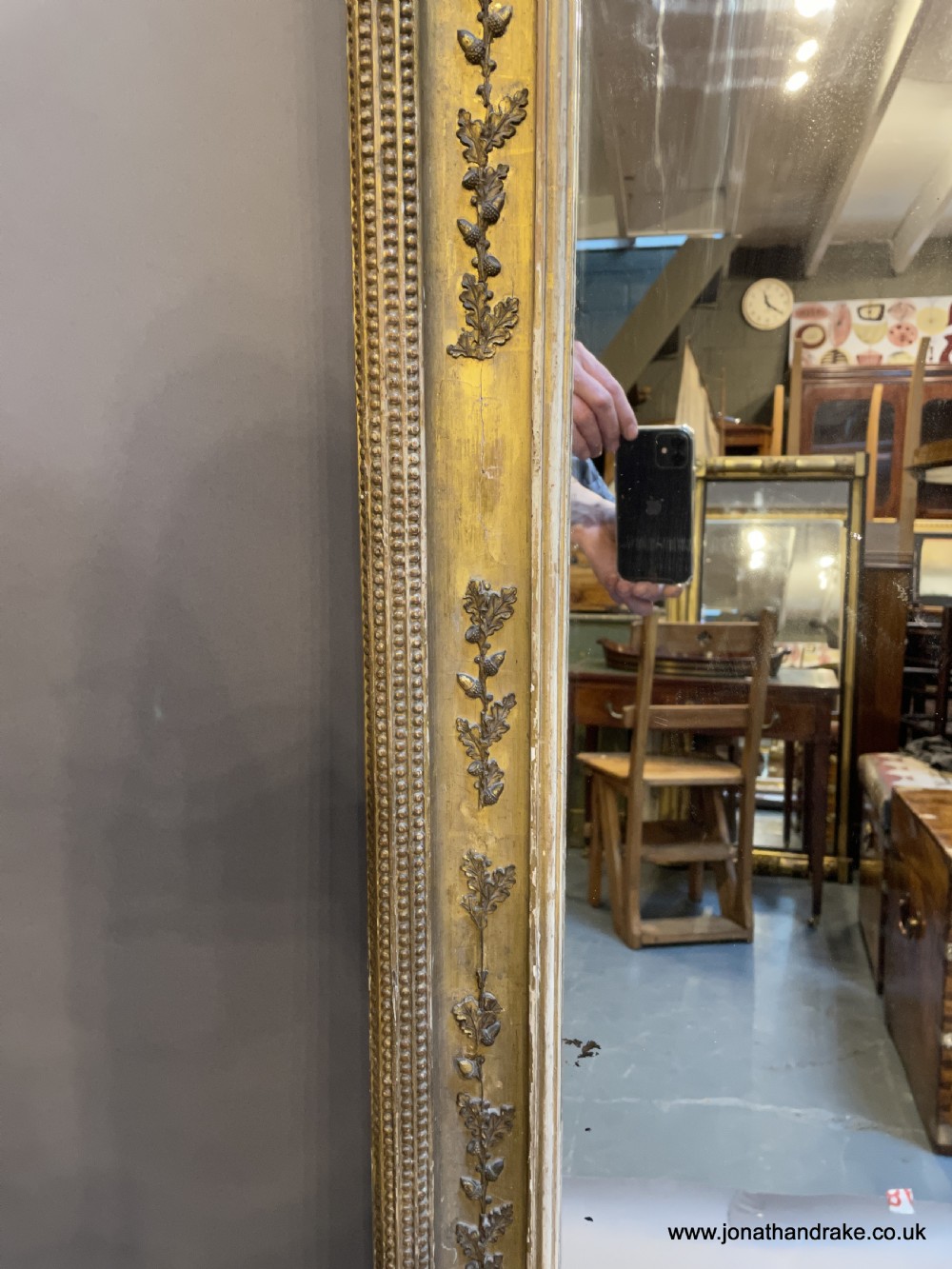Large gilt hall mirror View VI