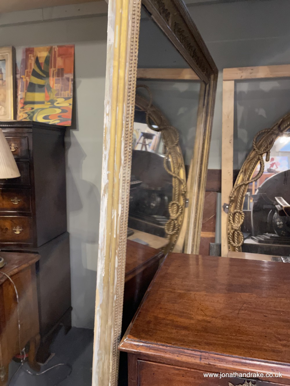 Large gilt hall mirror View VII