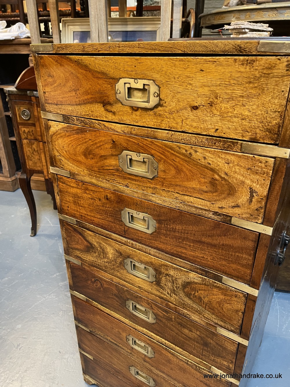 Colonial campaign chest of drawers View XI
