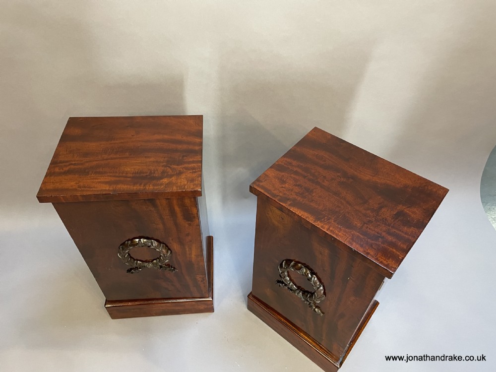 Pair mahogany pedestal cabinets View III