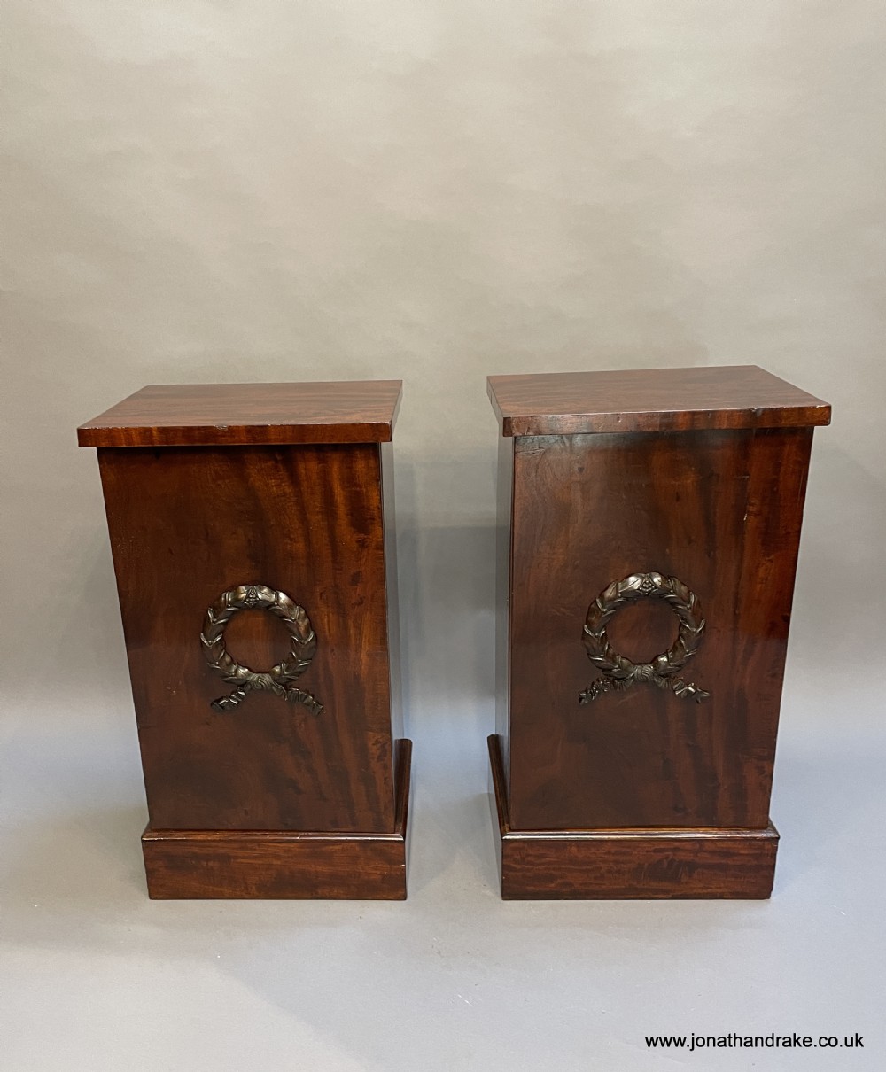 Pair mahogany pedestal cabinets View IV