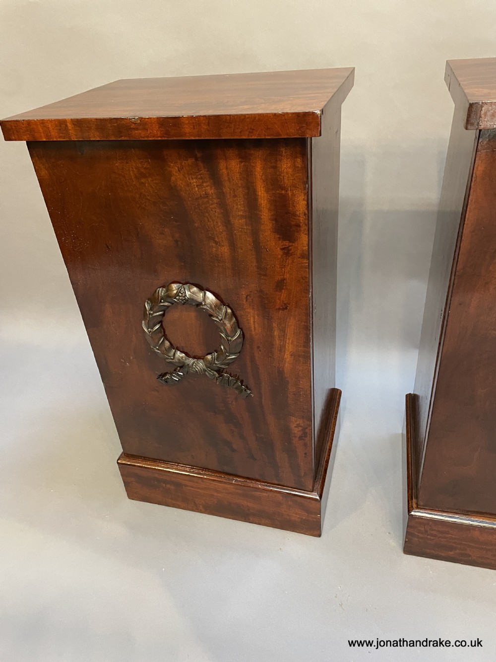 Pair mahogany pedestal cabinets View V