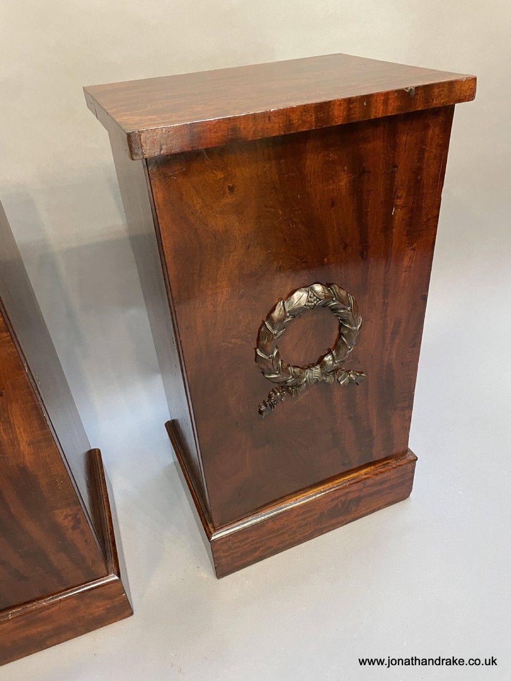 Pair mahogany pedestal cabinets View VI