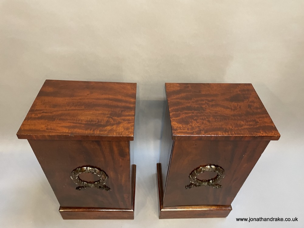 Pair mahogany pedestal cabinets View VII