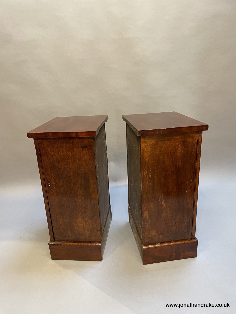 Pair mahogany pedestal cabinets View IX