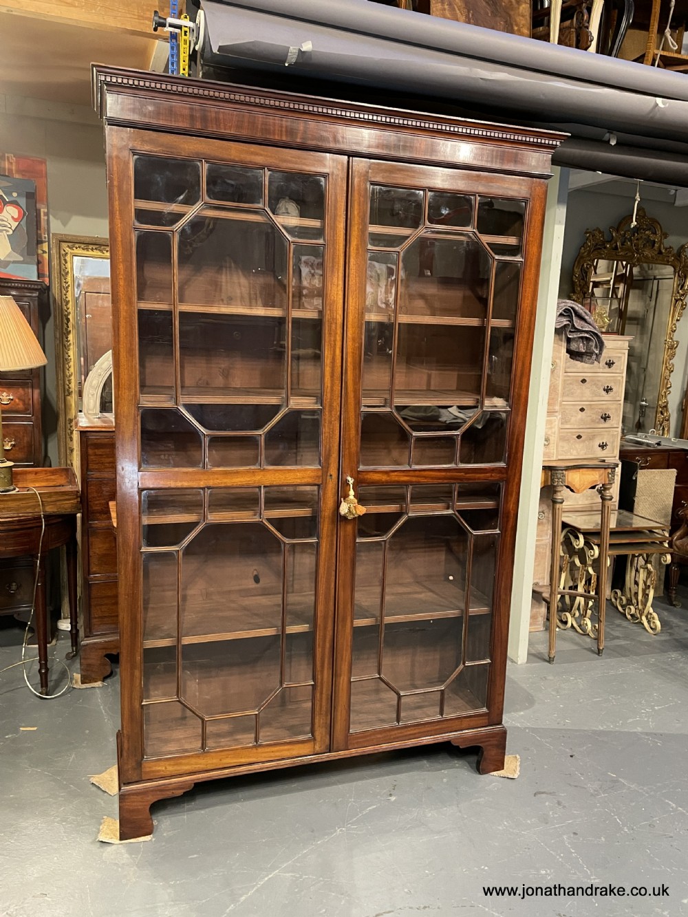 Georgian mahogany large bookcase. View VI