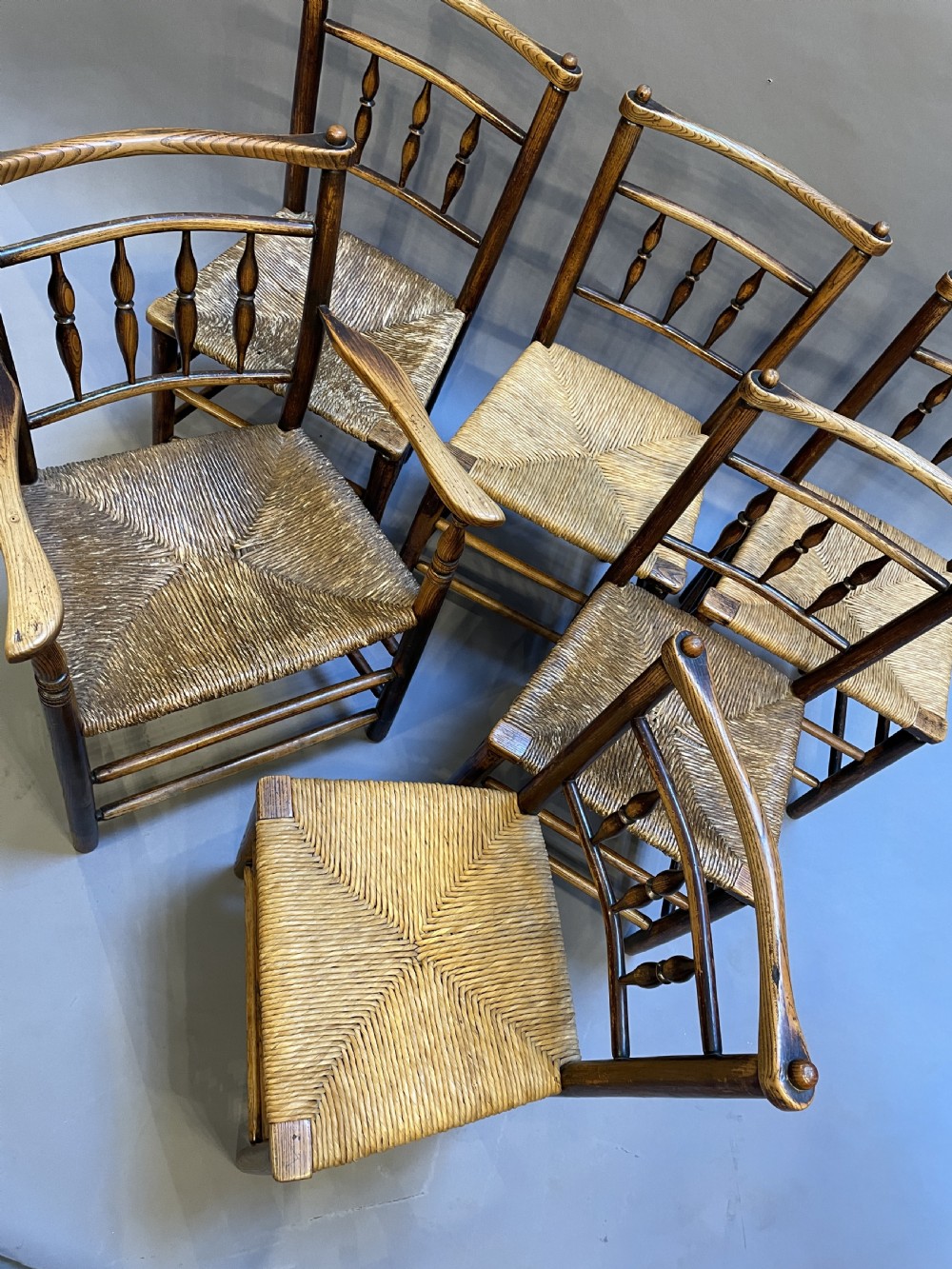 Set C19th Country Dining Chairs View VIII