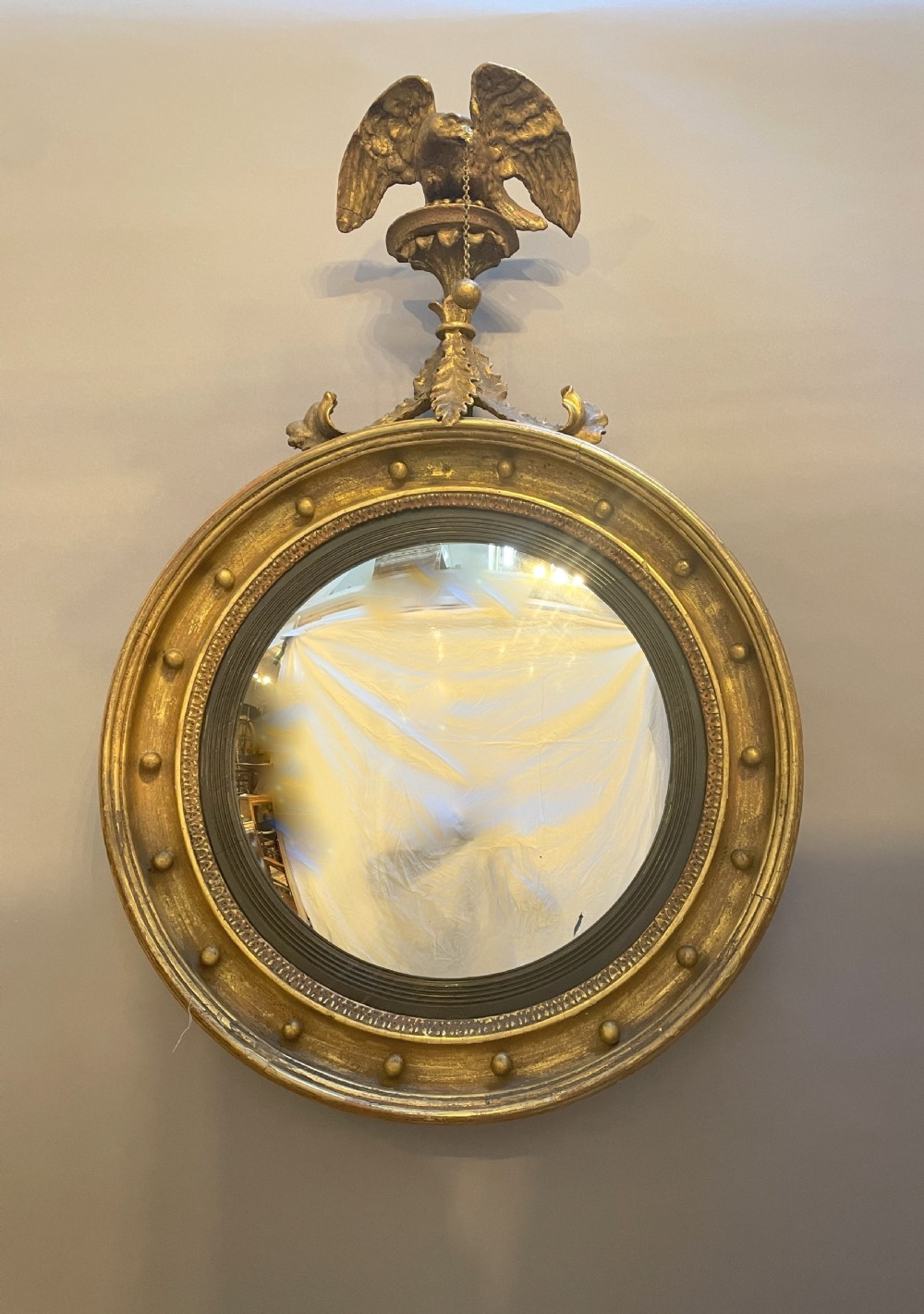 Regency Gilt Convex Mirror