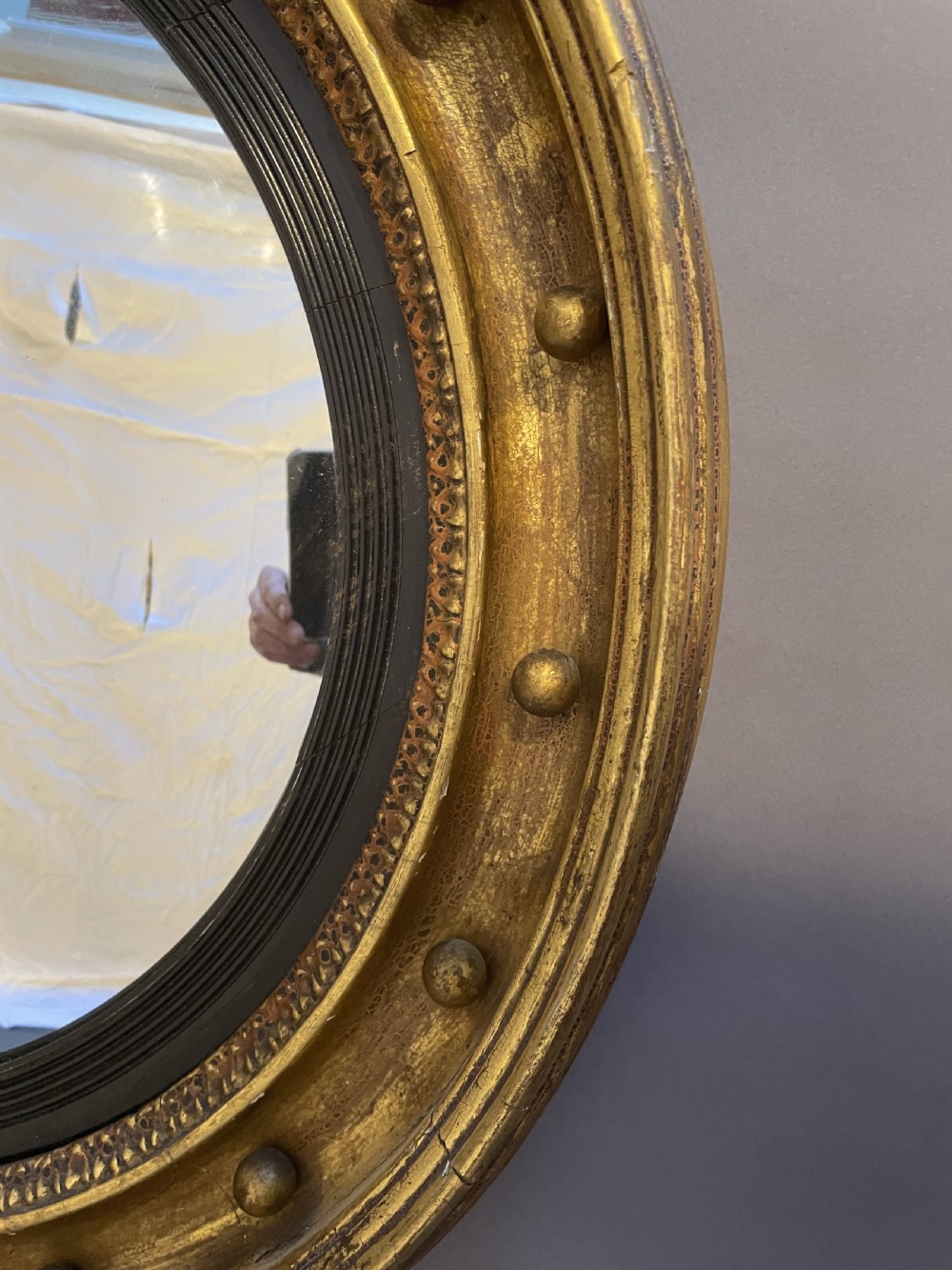 Regency Gilt Convex Mirror View III
