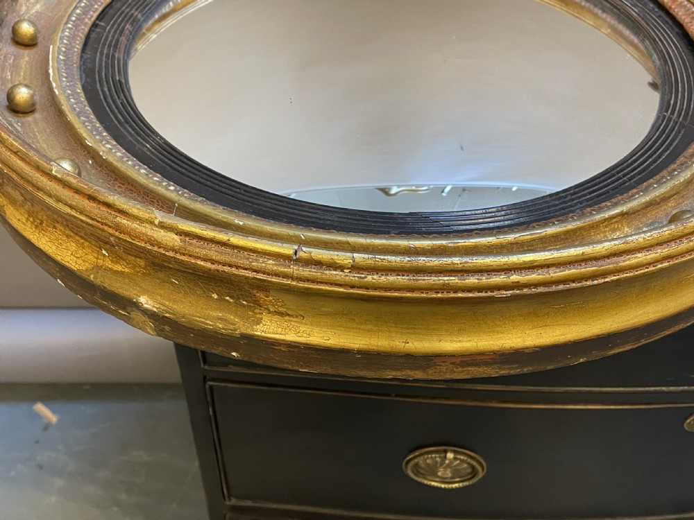 Regency Gilt Convex Mirror View VII