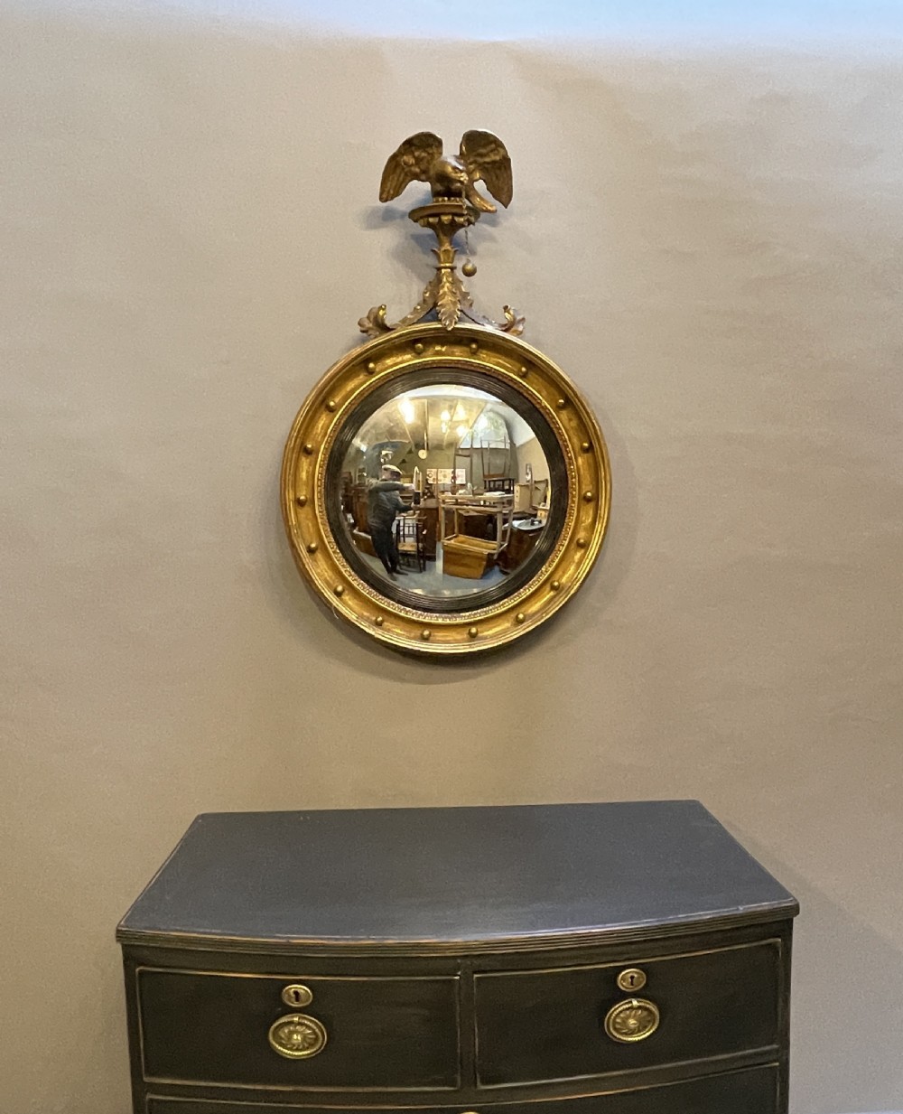 Regency Gilt Convex Mirror View VIII