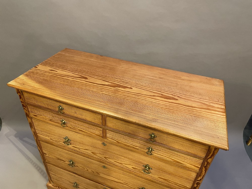 arts and crafts Oregon pine chest of drawers View IV
