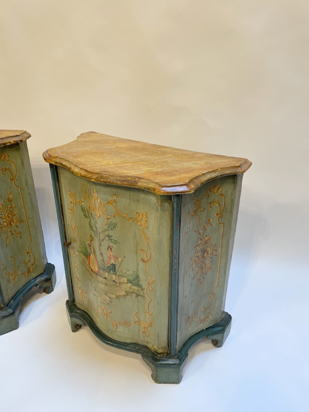Pair Italian Painted side Cabinets View IV