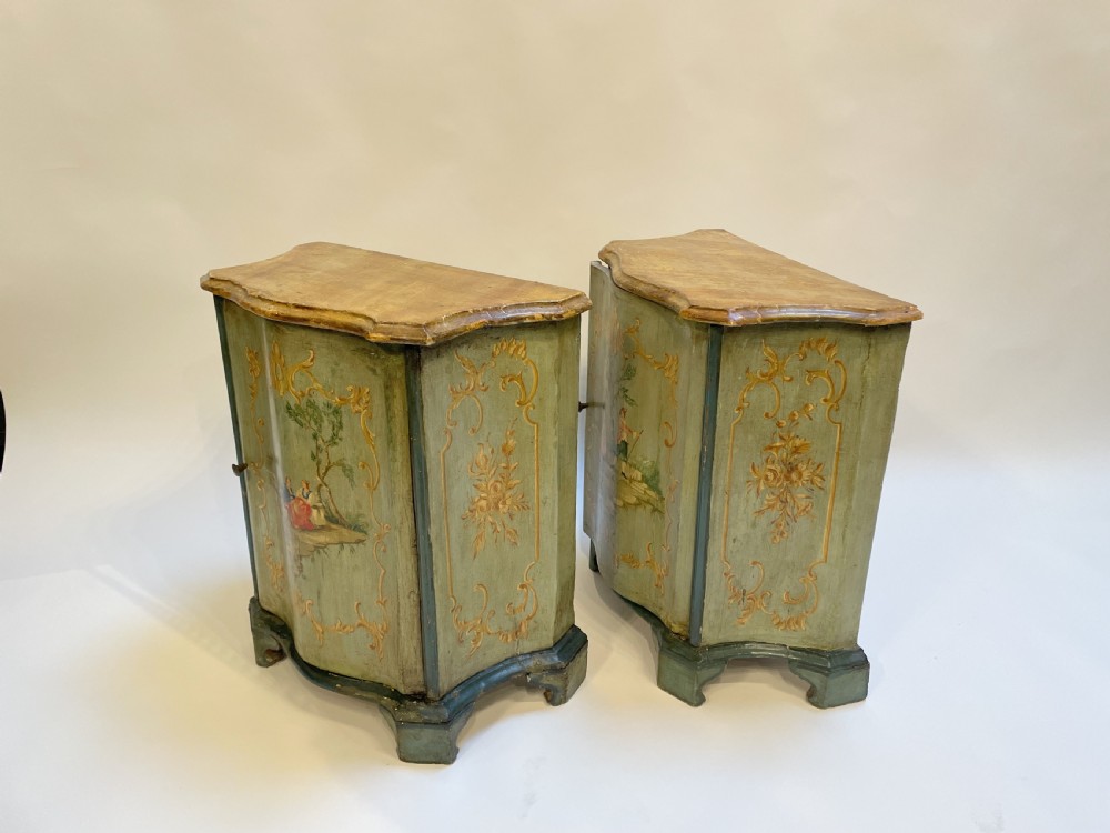 Pair Italian Painted side Cabinets View VII