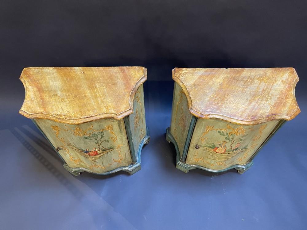 Pair Italian Painted side Cabinets View IX