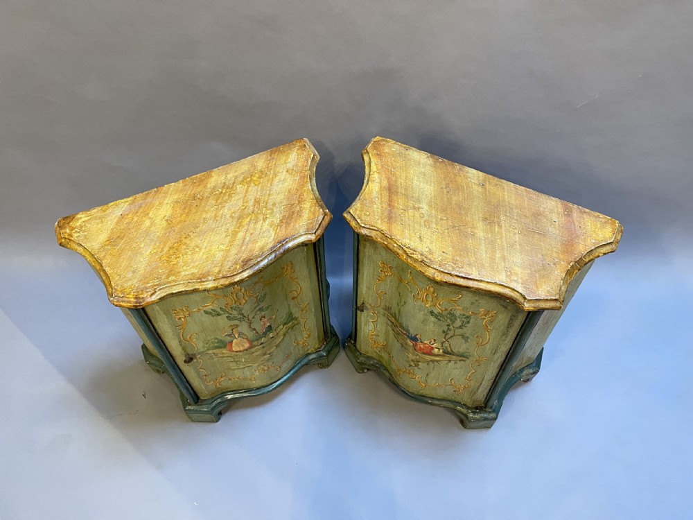 Pair Italian Painted side Cabinets View XI