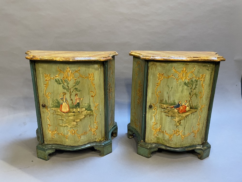 Pair Italian Painted side Cabinets View XII