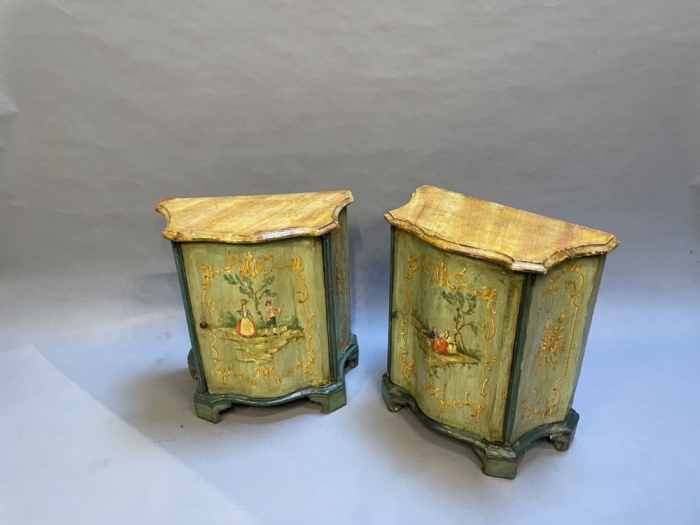 Pair Italian Painted side Cabinets View XIII