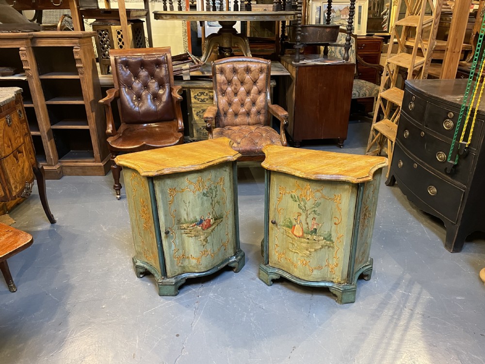 Pair Italian Painted side Cabinets View XIV