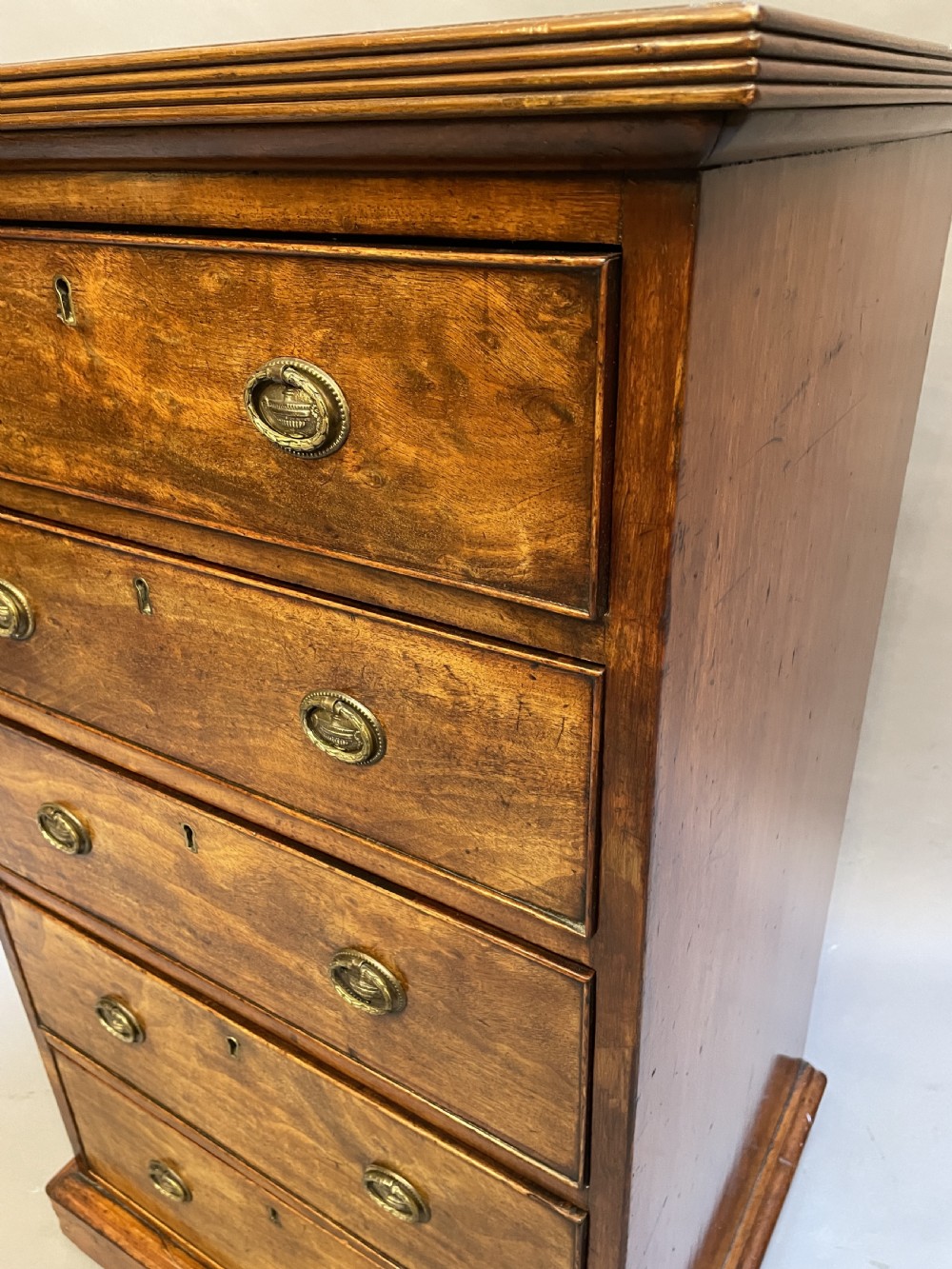 C19th mahogany narrow chest of drawers View II