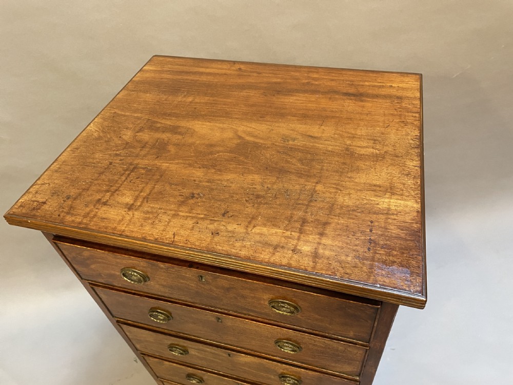 C19th mahogany narrow chest of drawers View III