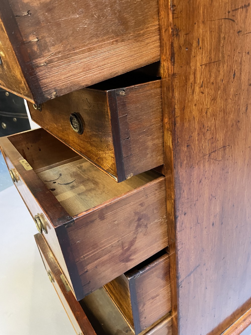 C19th mahogany narrow chest of drawers View V