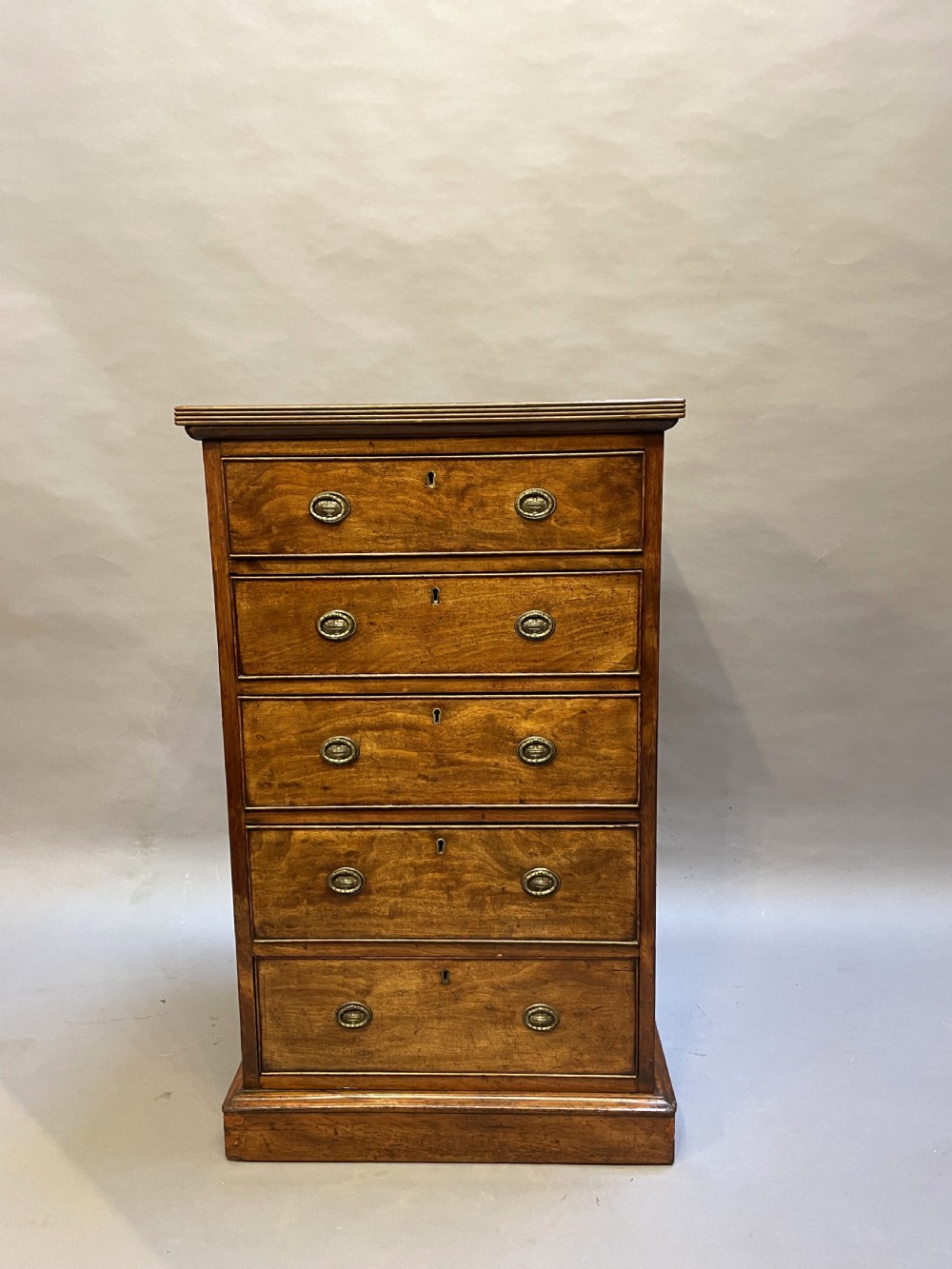 C19th mahogany narrow chest of drawers View VI