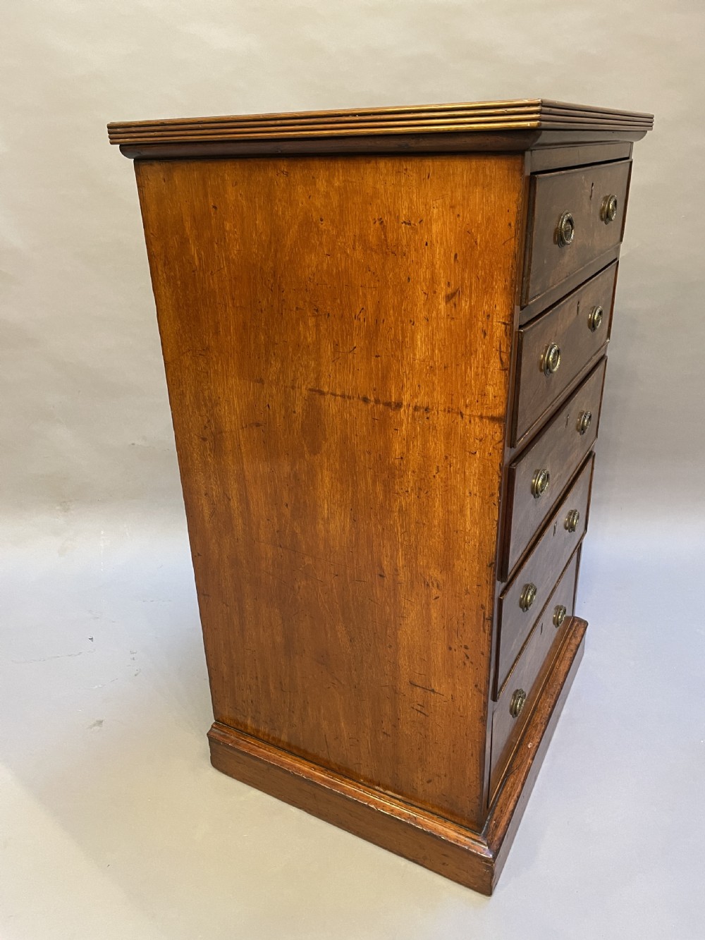 C19th mahogany narrow chest of drawers View VII
