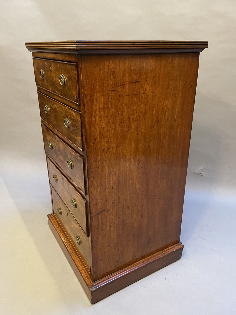 C19th mahogany narrow chest of drawers View VIII
