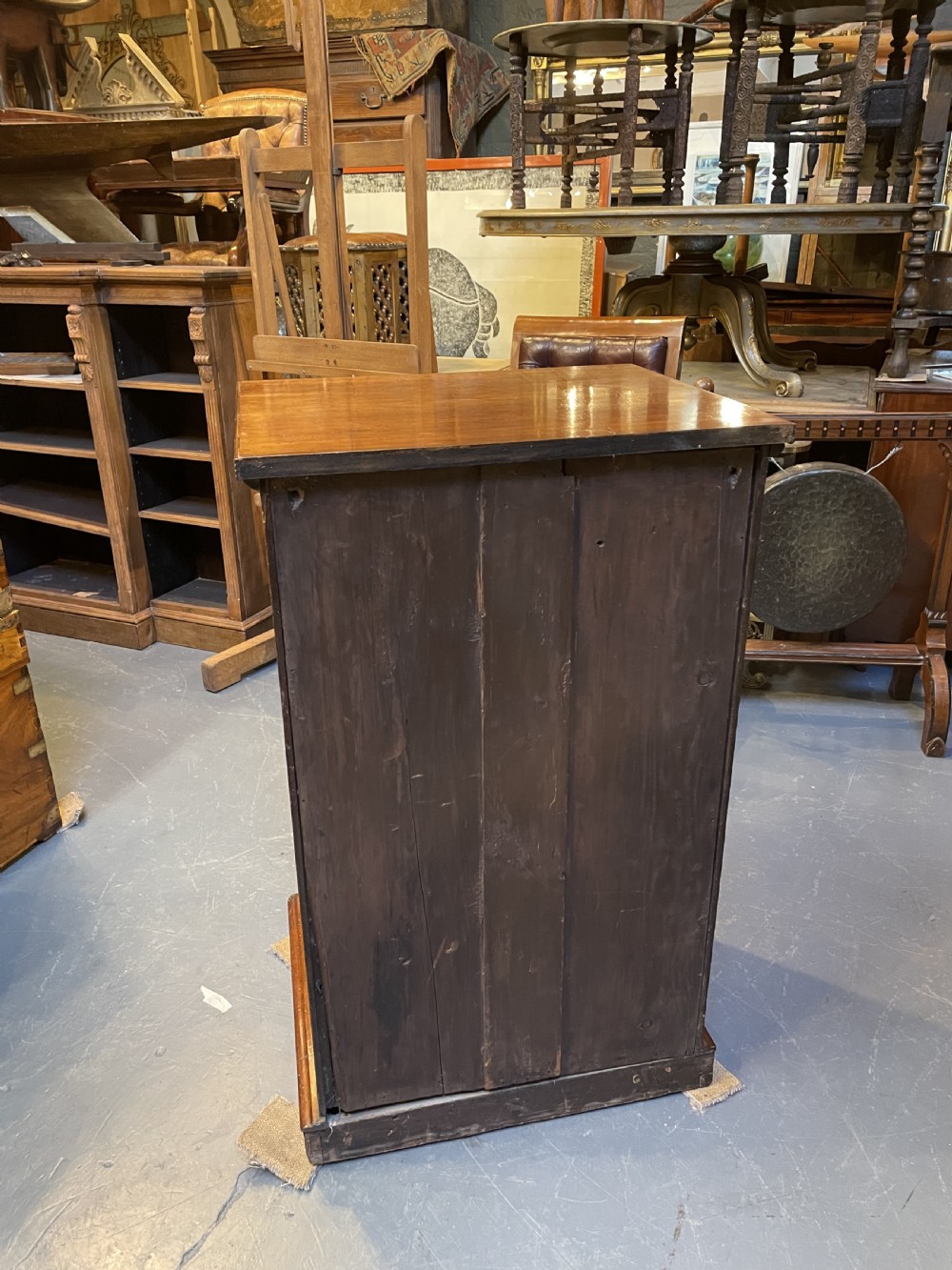 C19th mahogany narrow chest of drawers View X