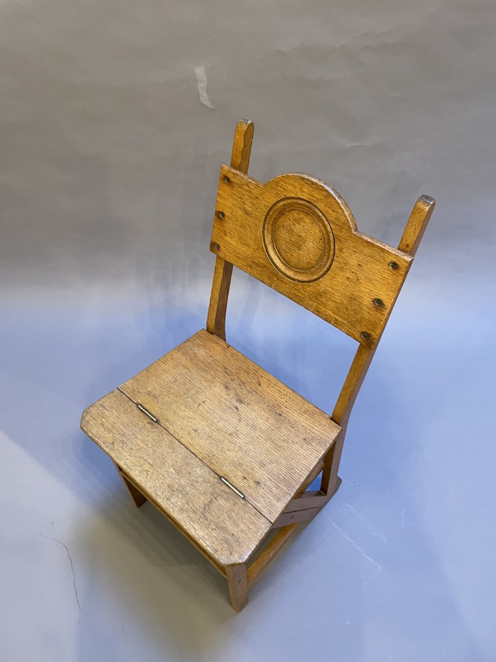 Arts and crafts metamorphic library chair steps View II