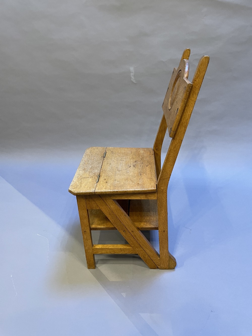 Arts and crafts metamorphic library chair steps View III