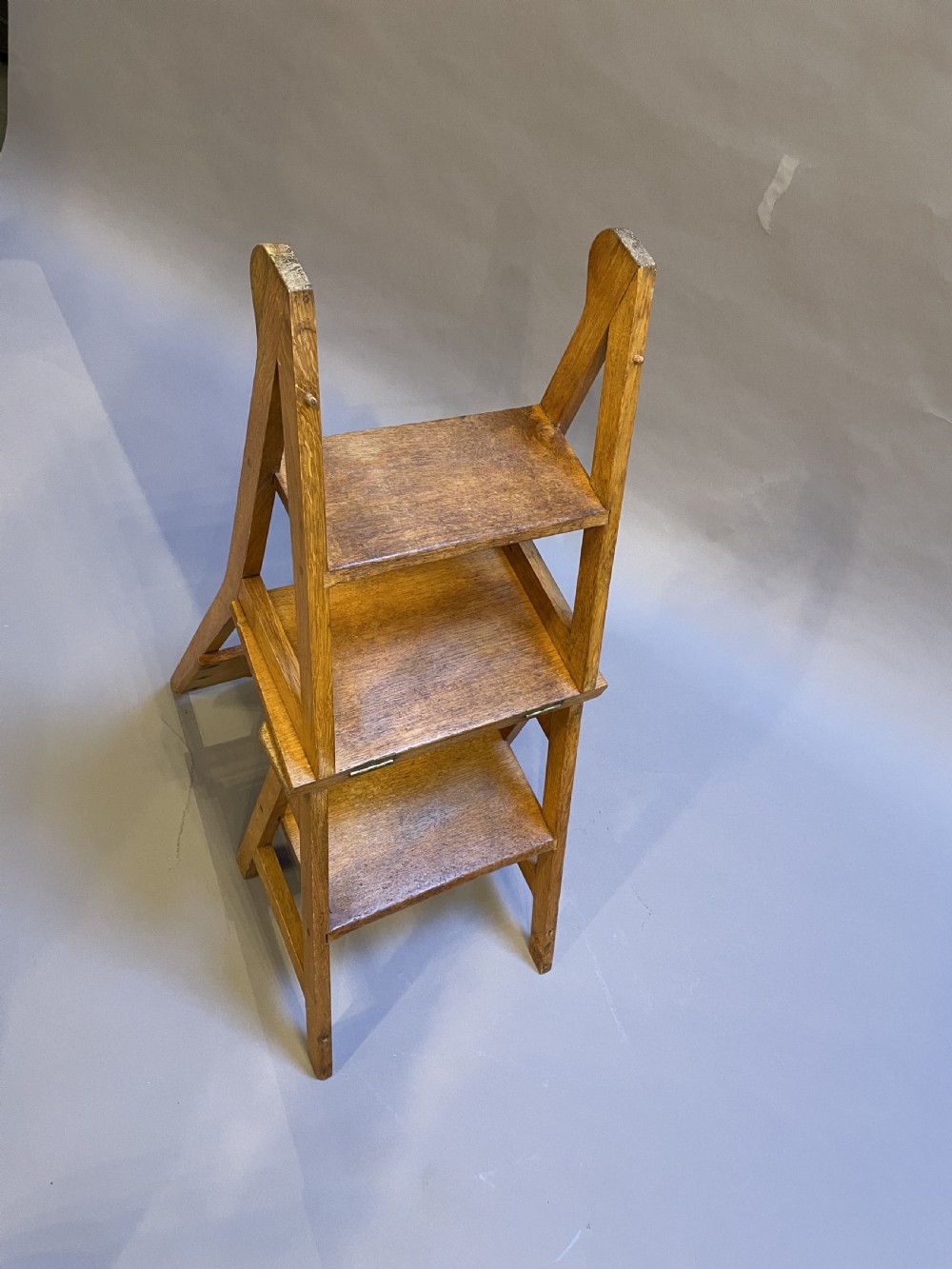 Arts and crafts metamorphic library chair steps View IV