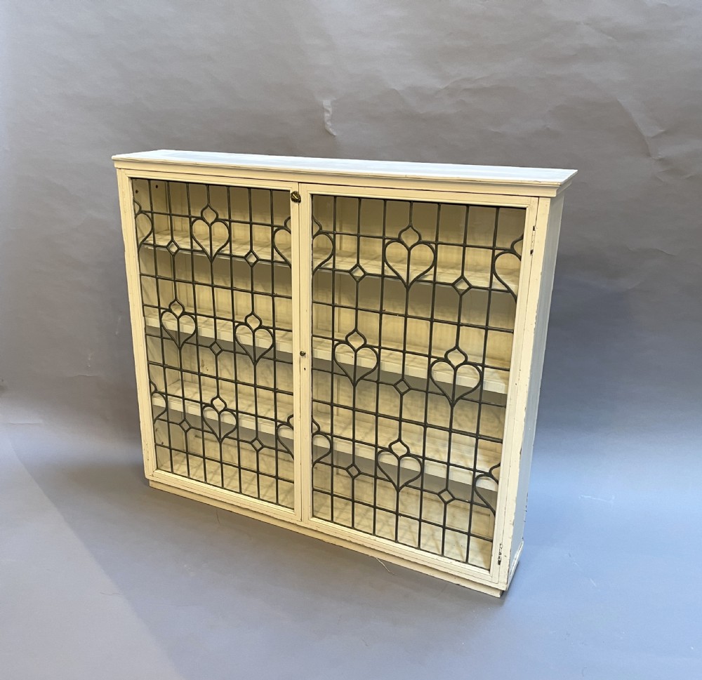 arts and crafts glazed bookcase