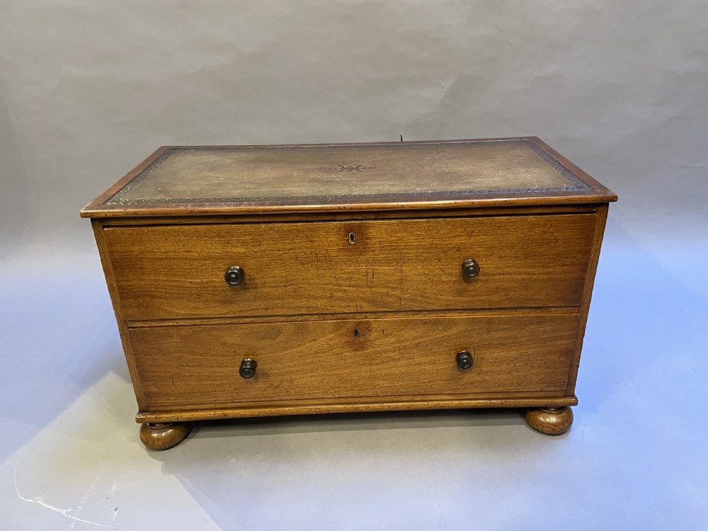 C19th mahogany low chest View V