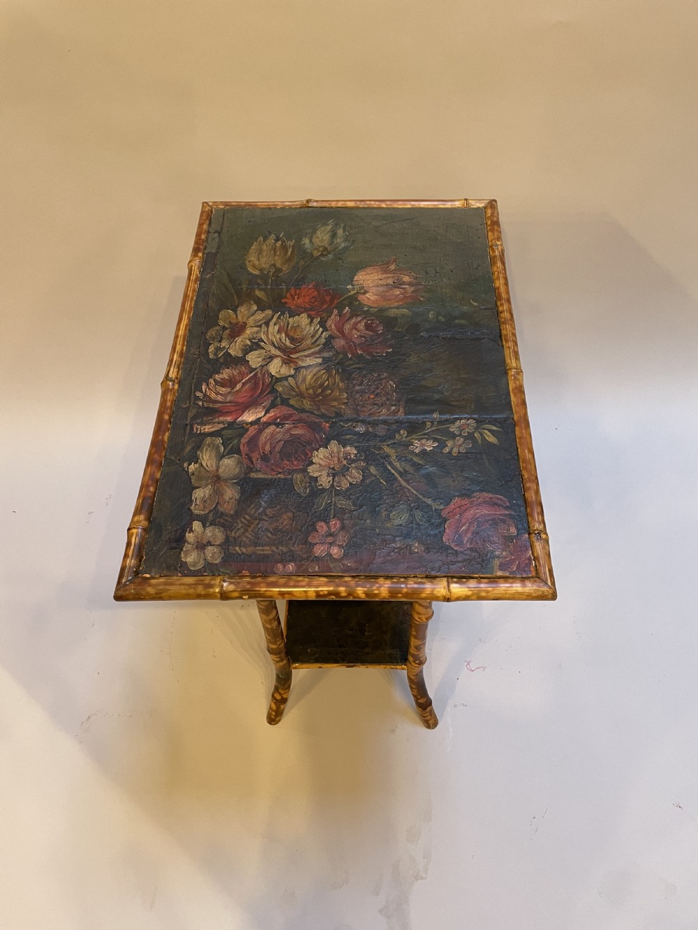 C19th bamboo & painted side table View IV
