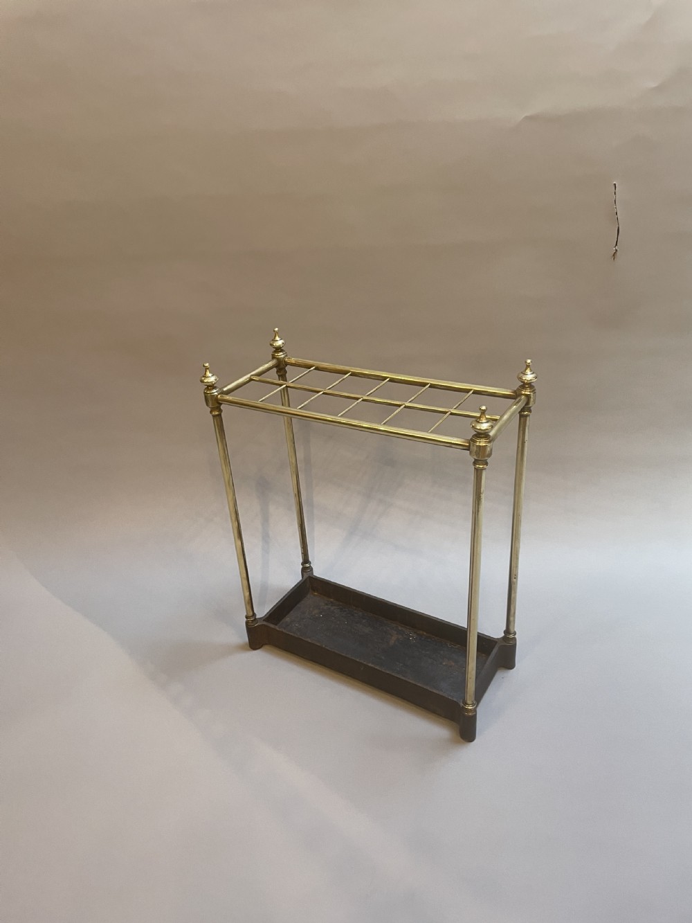 Victorian brass stick & umbrella stand, stamped