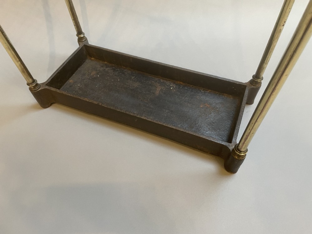 Victorian brass stick & umbrella stand, stamped View III