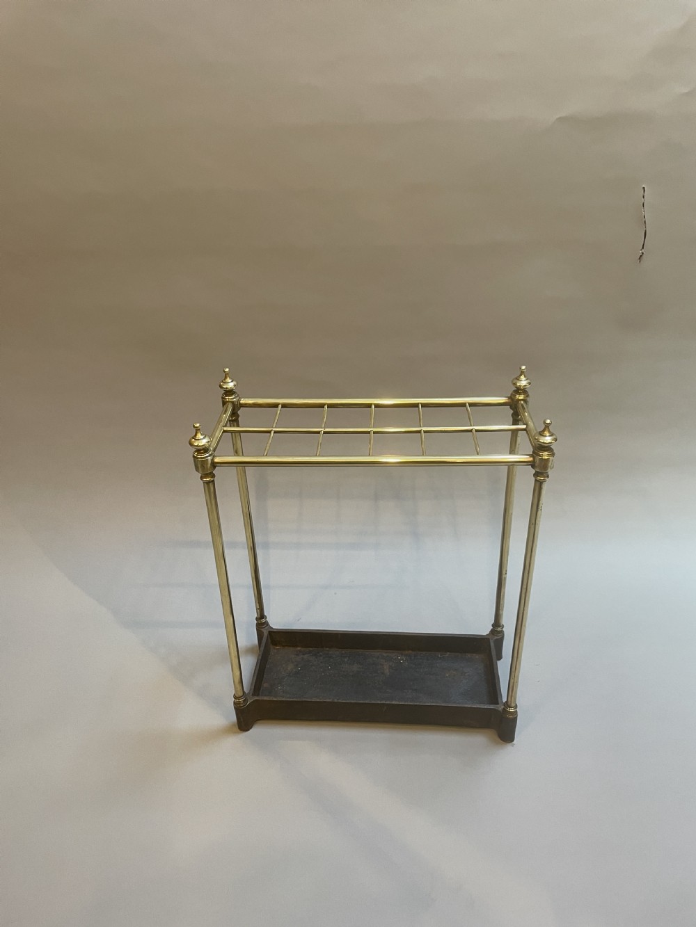 Victorian brass stick & umbrella stand, stamped View IV