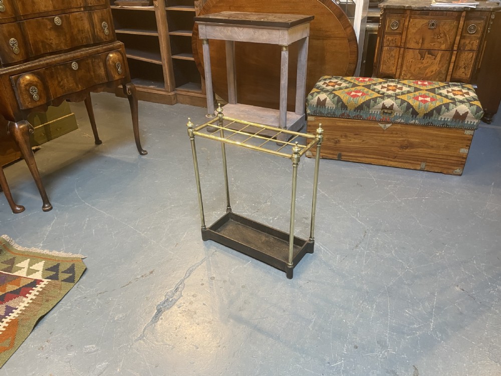 Victorian brass stick & umbrella stand, stamped View VI