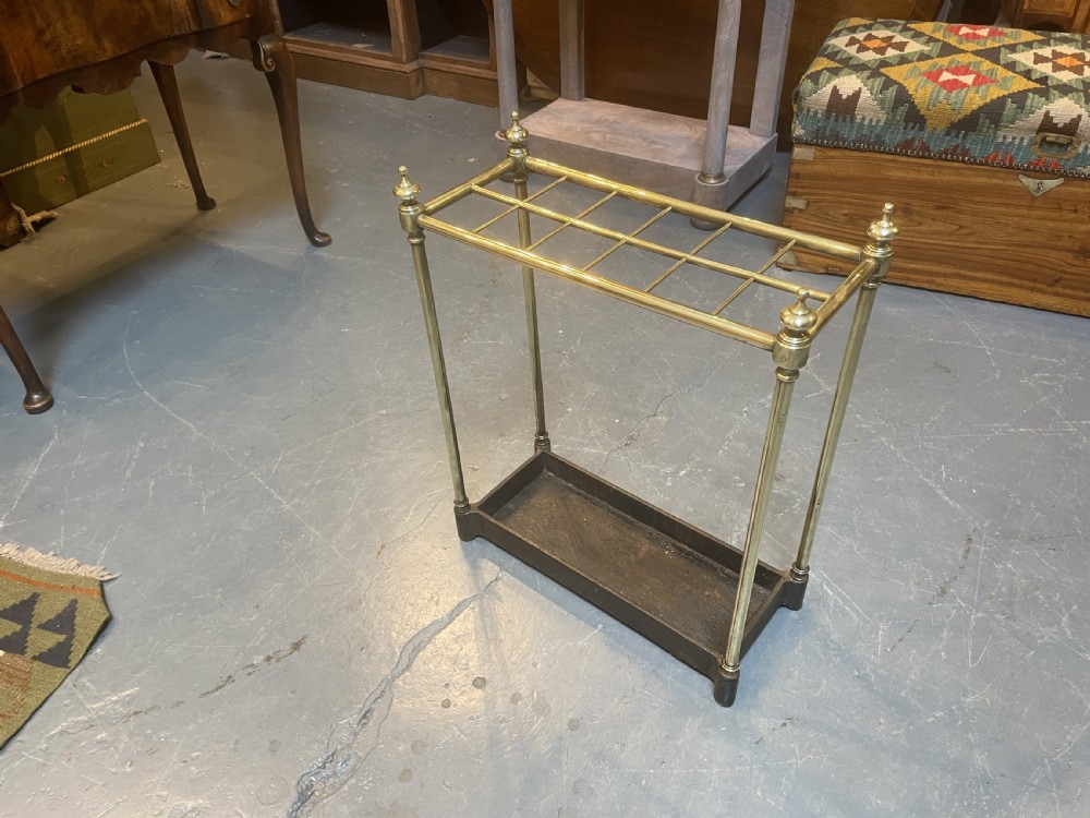 Victorian brass stick & umbrella stand, stamped View VII
