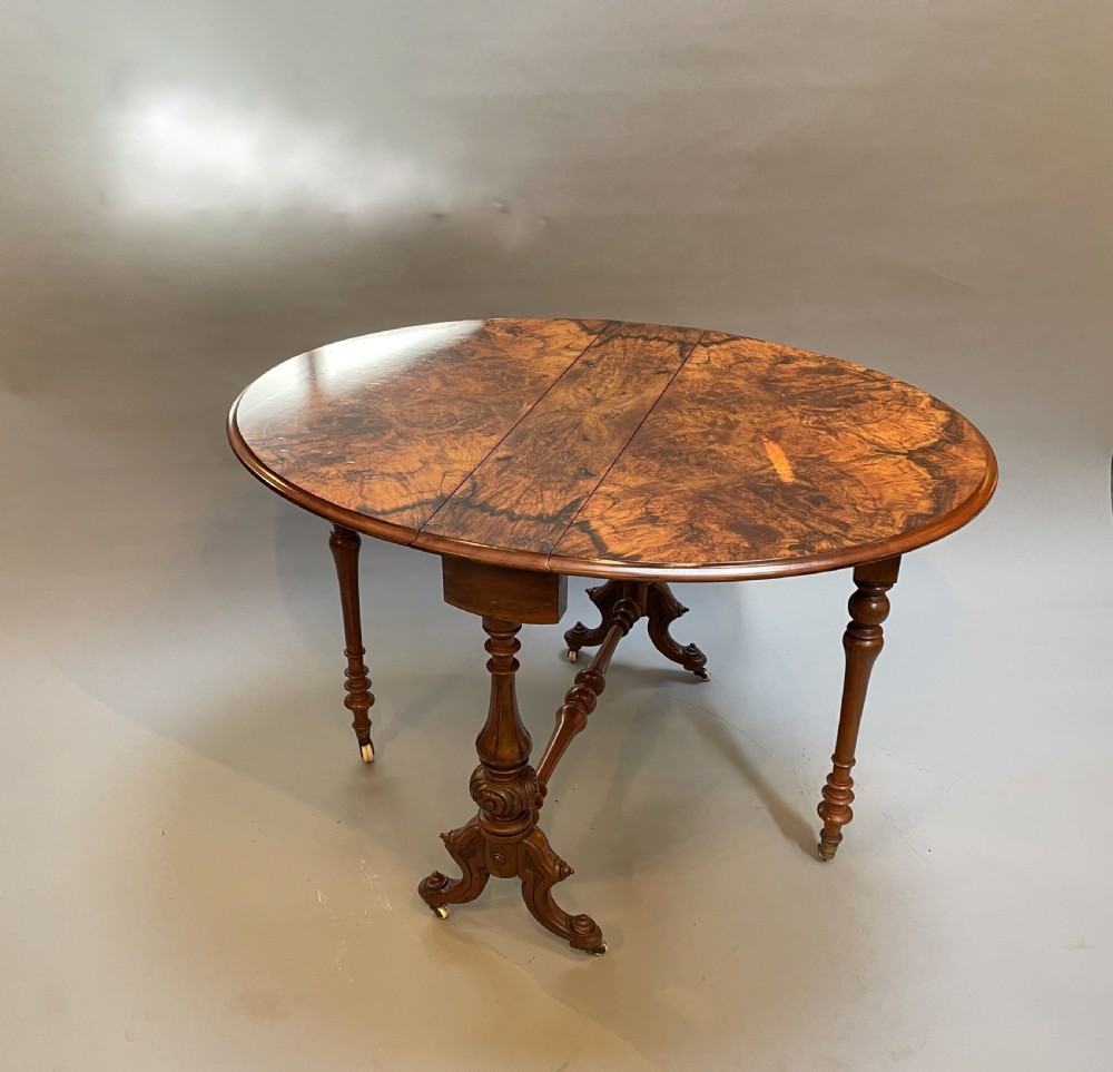 Victorian burr walnut sutherland table