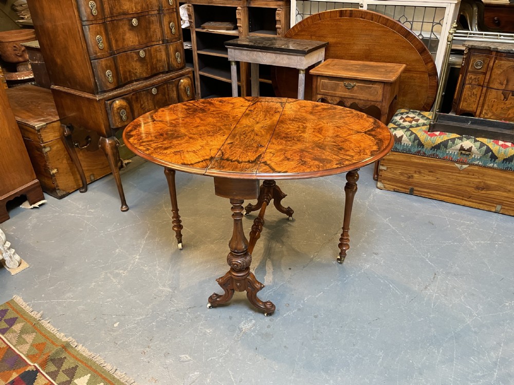 Victorian burr walnut sutherland table View VI