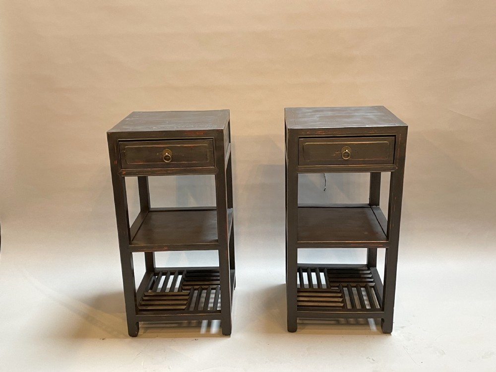 Pair Chinese lacquered side tables View IV