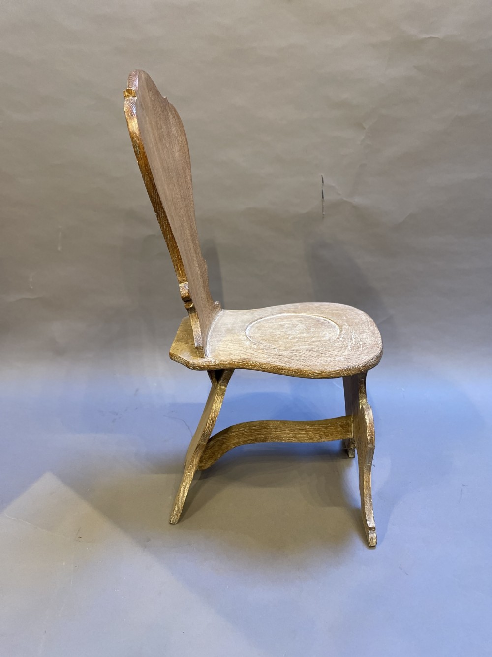 C19th Limed Oak Hall Chair View IV
