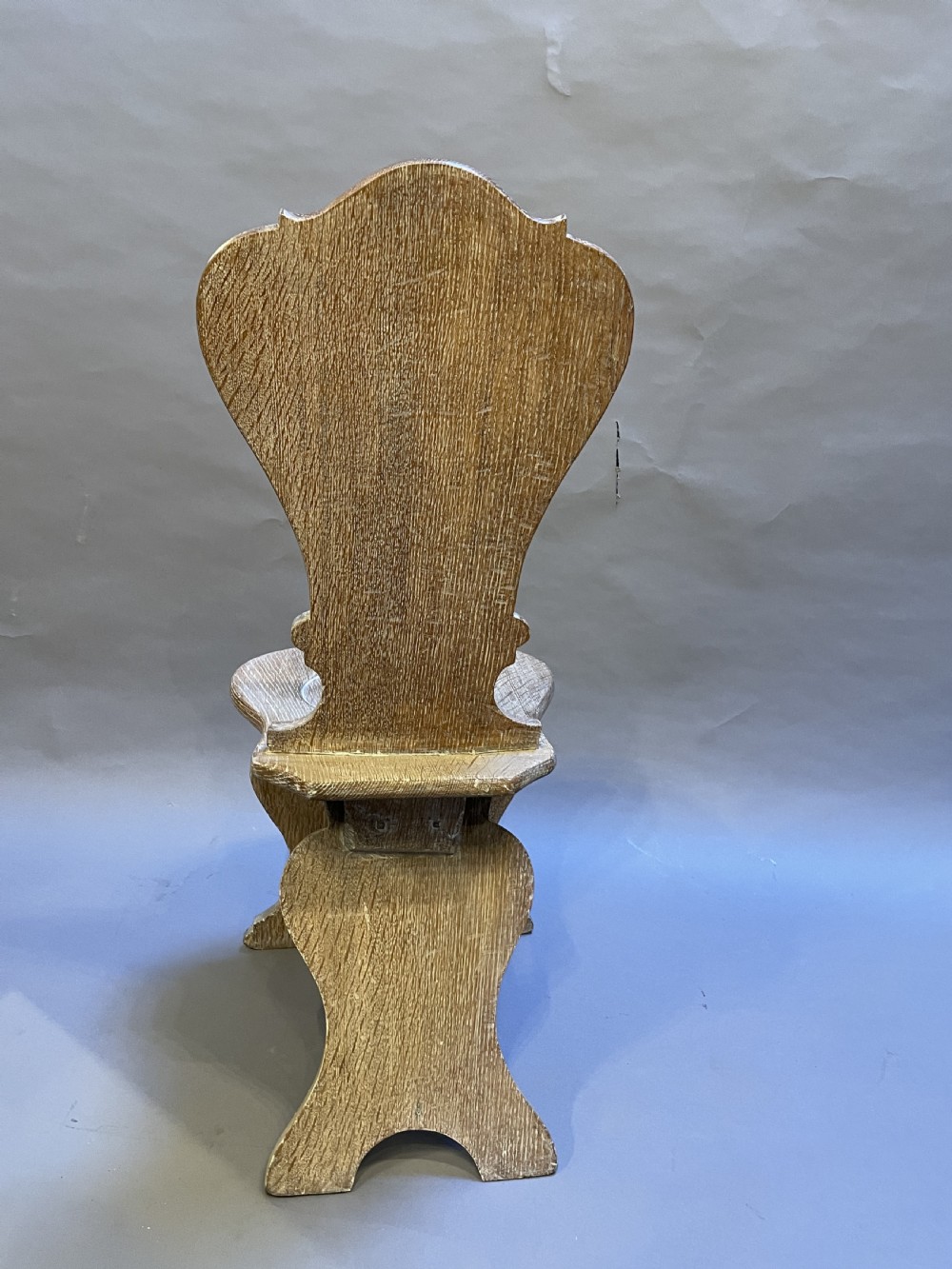 C19th Limed Oak Hall Chair View VI