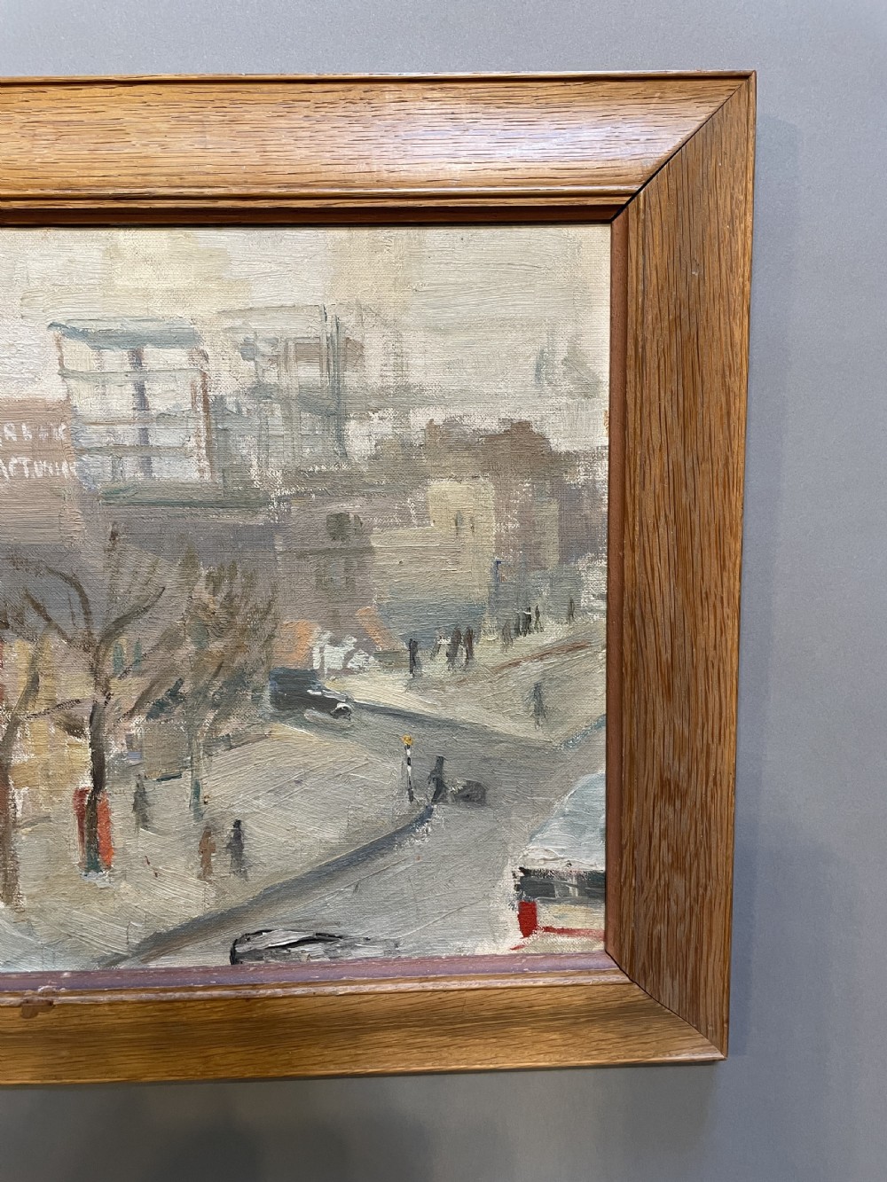 Early 20th Century Oil on Board of 'Urban Scene', Labelled View II