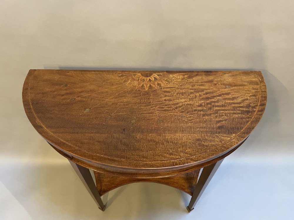 Sheraton Revival mahogany console table View III